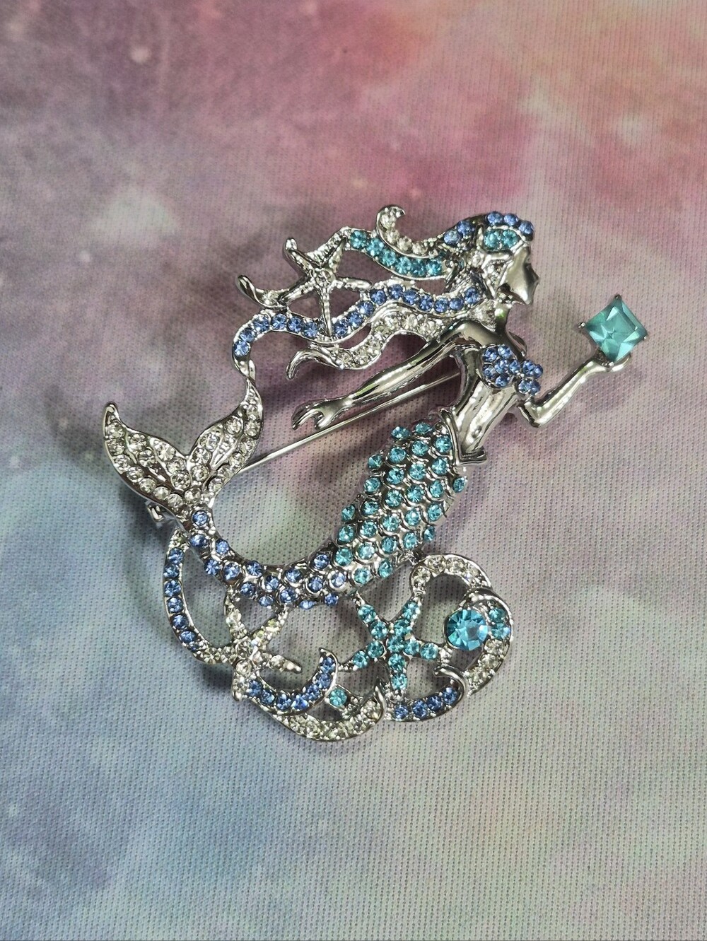 Mermaid Crystal Pin Brooch